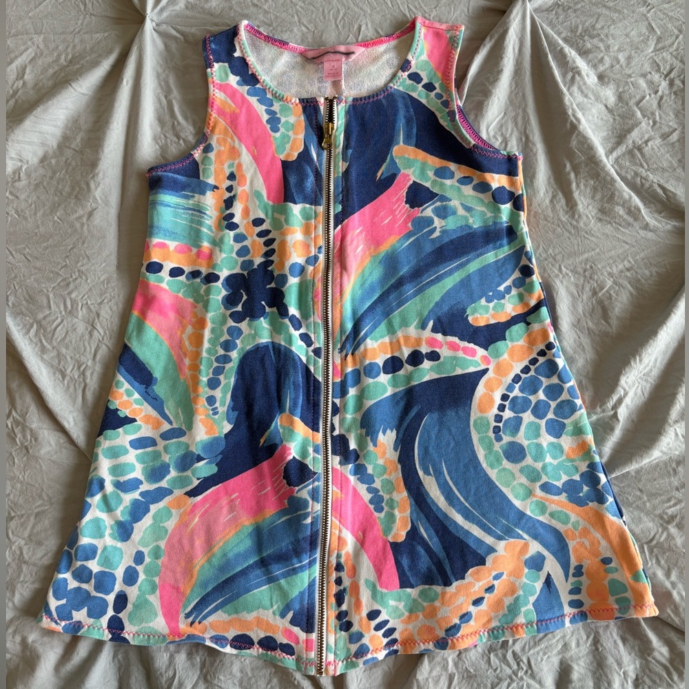 EUC Lilly Pulitzer Girl's Camryn Dress Ocean Jewels Size S